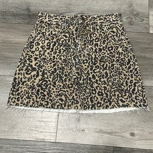 Rigid Denim A-Line Mini Skirt‎ in Animal Print Size 25